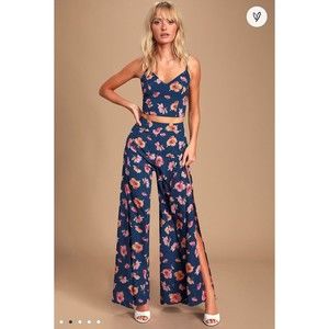Floral Navy Women's Jumpsuit **Pants Only